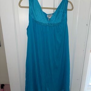 Vintage Vanity Fair Turquoise Lace Chemise